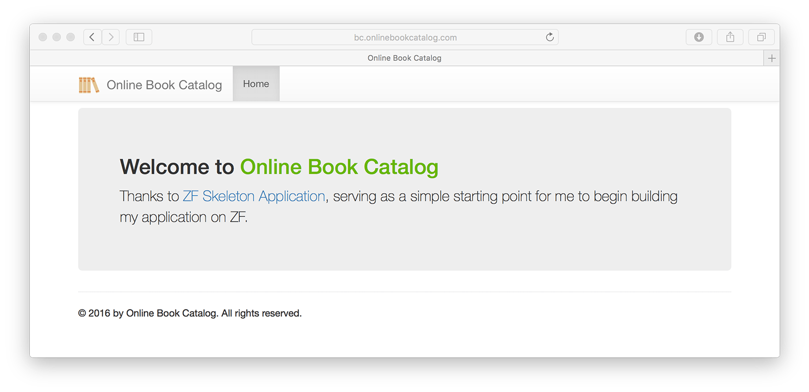 Customized look of the Online Book Catalog.