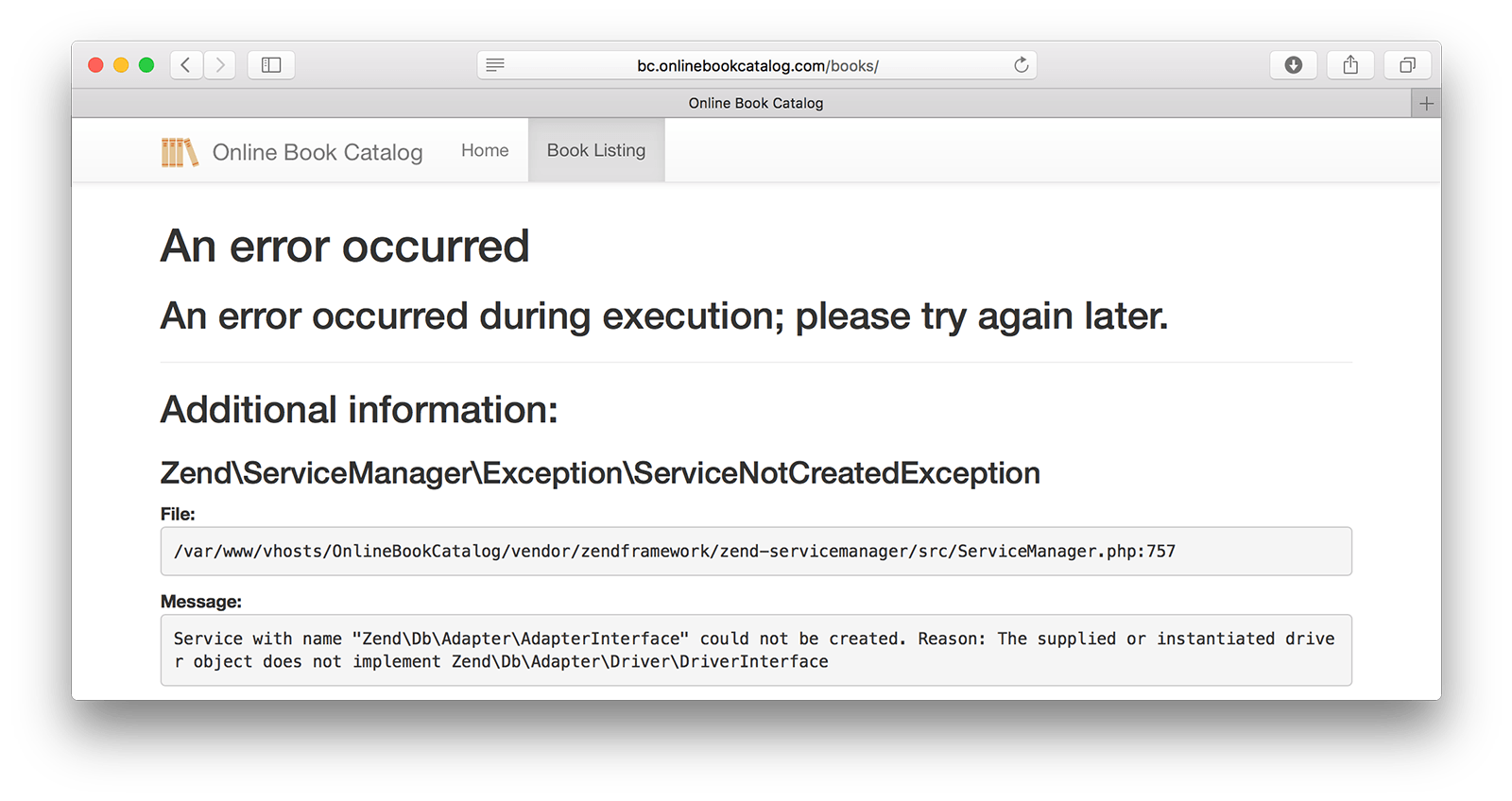 Service not created exception